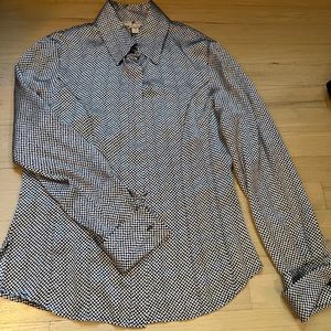 EUC Italian blunauta 3-piece silk set- skirt, tank, cuff linked button-up